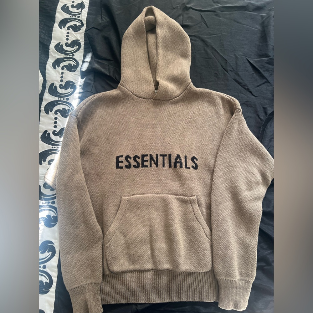 Essentials Beige Hoodie Sweater for Women